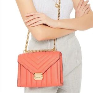 Michael Kors coral Whitney quilted leather purse